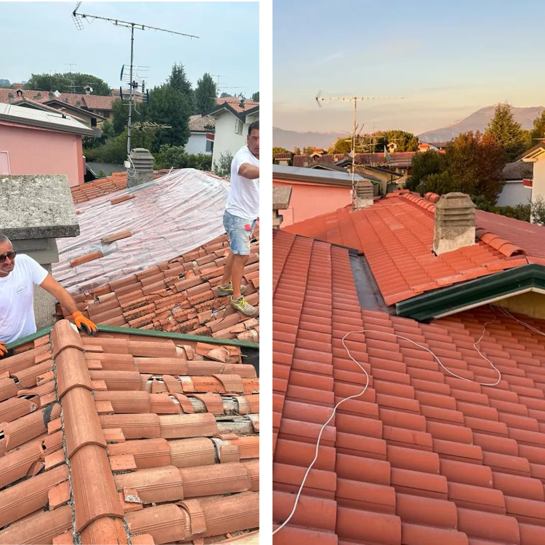 Copertura in coppi dopo la manutenzione